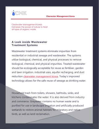 A Look inside Wastewater Treatment Systems
