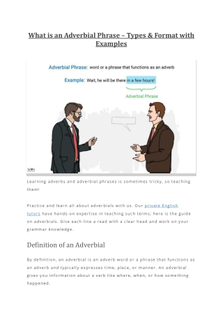 What is an Adverbial Phrase  Types & Format with Examples