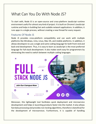 What Can You Do With Node JS?