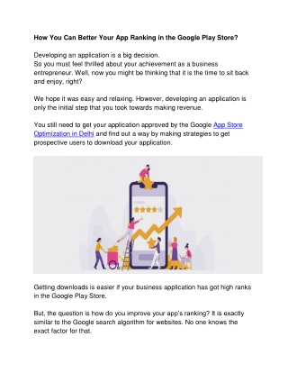 How You Can Better Your App Ranking in the Google Play Store
