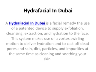 Hydrafacial In Dubai 2