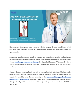 IOS App Development In Healthcare Industry