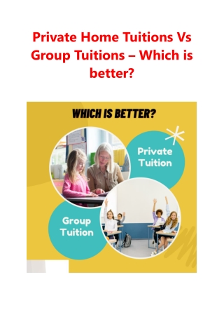 Private tuition vs Group Tuition