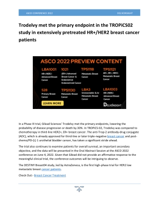 ASCO Conference 2022- Breast Cancer