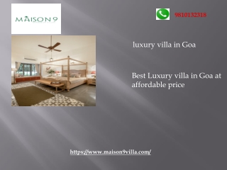 Best Luxury villa in Goa at affordable price