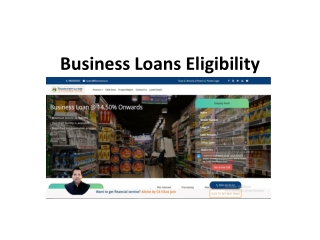 Business Loans Eligibility