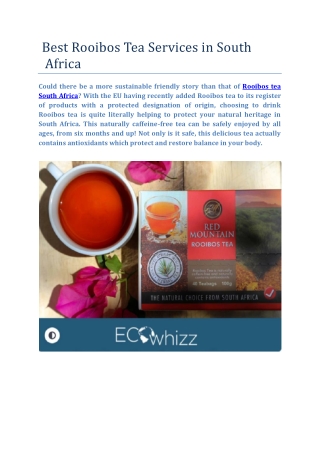 Best Rooibos Tea Services in South