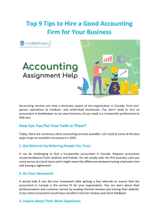 Top 9 Tips to Hire a Good Accounting Firm for Your Business