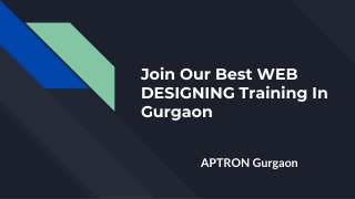 Join Our Best WEB DESIGNING Training In Gurgaon
