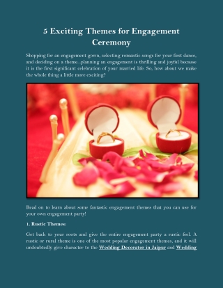 5 Exciting Themes for Engagement Ceremony