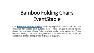 Bamboo Folding Chairs - EventStable