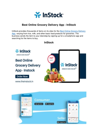 Best Online Grocery Delivery App - InStock