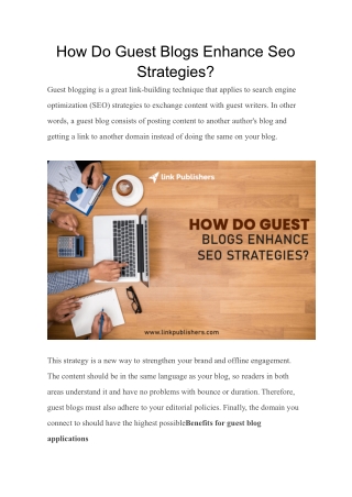How Do Guest Blogs Enhance Seo Strategies