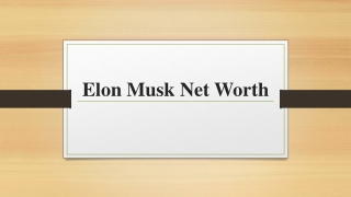Elon Musk Net Worth
