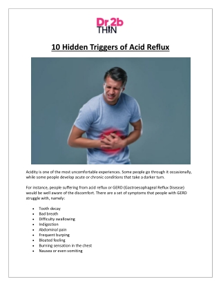 Dr2bThin - 10 Hidden Triggers of Acid Reflux