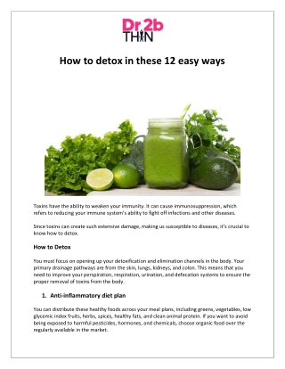 Dr2bThin - How to detox in these 12 easy ways