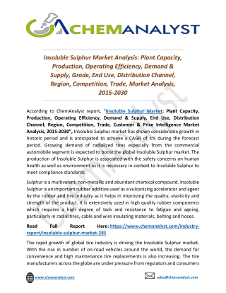 Insoluble Sulphur Market Size, Share, Growth and Forecast, 2030