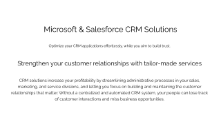 Microsoft & Salesforce CRM Implementations | CRM Solutions