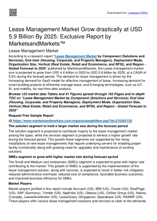 Lease Management Market To Achieve A High CAGR Of 5.9% During Forecast Period