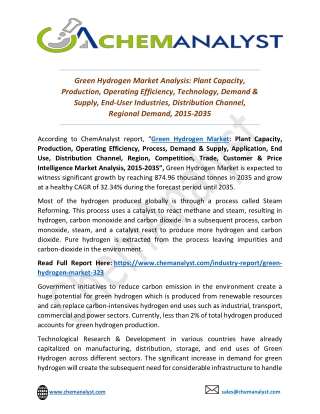 Green Hydrogen Market Analysis Report