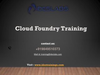 Cloud foundry