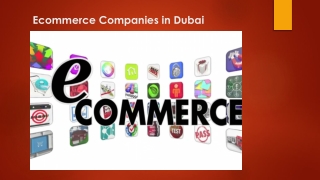 Ecommerce Companies in Dubai