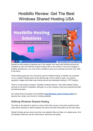 Hostbillo Review_ Get The Best Windows Shared Hosting USA