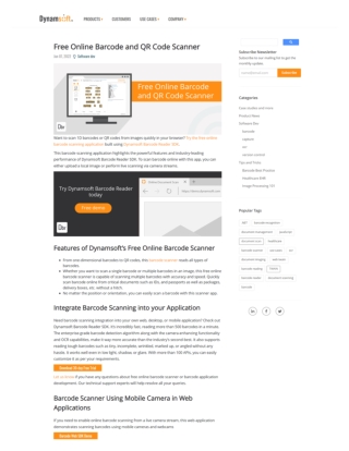 Free Online Barcode and QR Code Scanner