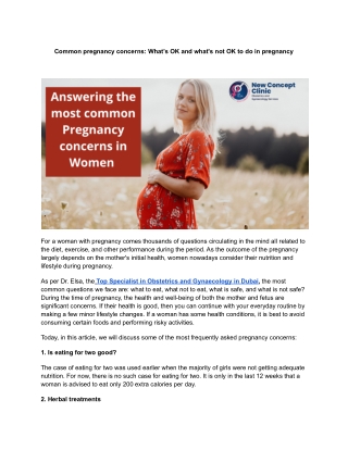 Common pregnancy concerns: What’s ok and what's not okay to do in pregnancy (1)