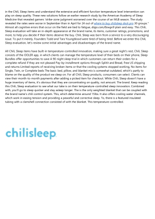 Chilisleep - Home - Facebook