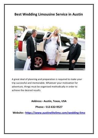 Best Wedding Limousine Service in Austin