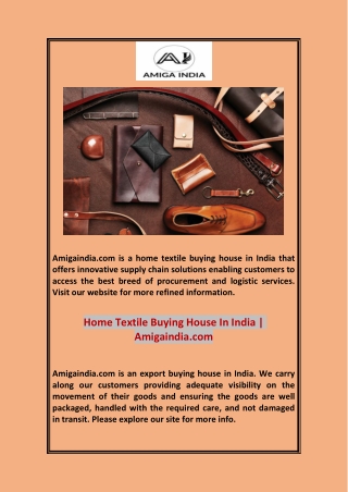 Home Textile Buying House In India | Amigaindia.com