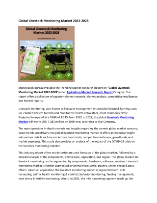 Global Livestock Monitoring Market 2022-2028