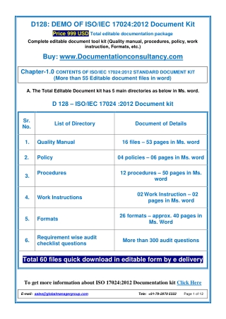 ISO/IEC 17024 Documentation Kit