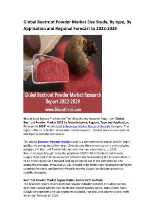 Global Beetroot Powder Market Research Report 2022-2029