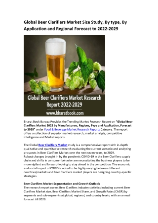 Global Beer Clarifiers Market Research Report 2022-2029