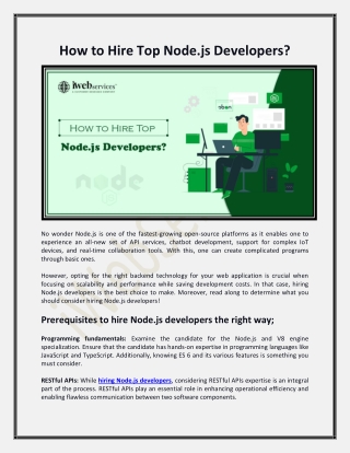 How to Hire Top Node.js Developers?