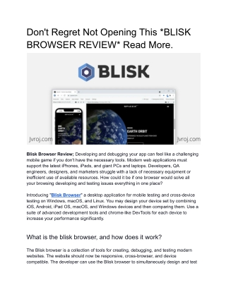 Blisk Browser Review