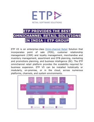 ETP PROVIDES THE BEST OMNICHANNEL RETAIL SOLUTIONS IN INDIA | ETP GROUP