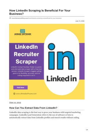 How LinkedIn Scraping Is Beneficial For Your Business