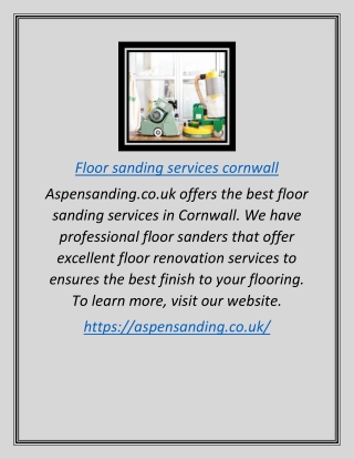 Floor Sanding Services Cornwall | Aspensanding.co.uk