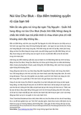 Tour trekking chư bluk 52hz cùng những người bạn độc thân