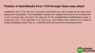 Let's go through these easy steps to fix QuickBooks Error 1310!