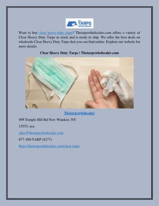 Clear Heavy Duty Tarps | Thetarpswholesaler.com