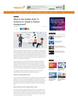 What Is the Golden Rule To Achieve A  Grade in Python Assignment