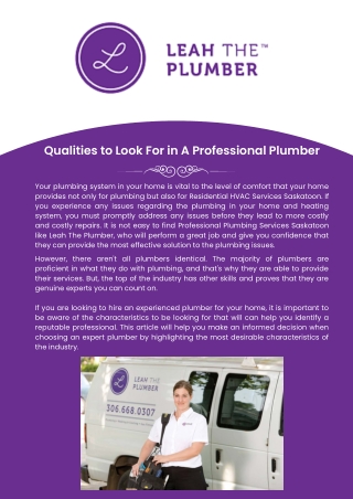 A Professional Plumber