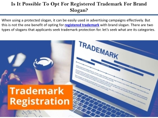 Online Trademark Registration - Is It Possible To Opt For Registered Trademark F