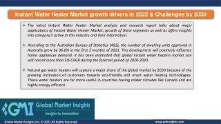 Instant Water Heater Market growth drivers in 2022 & Challenges by 2030