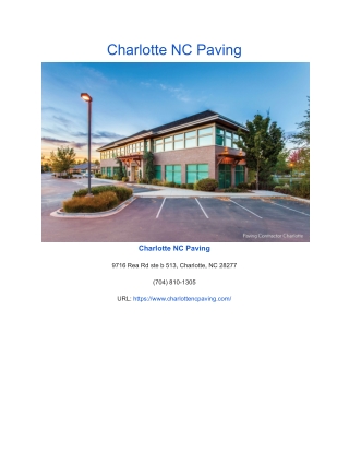 Charlotte NC Paving