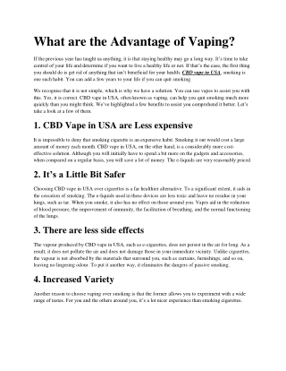 Buy CBD Vape In USA at Best Prices